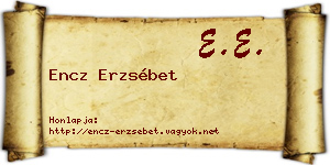Encz Erzsébet névjegykártya